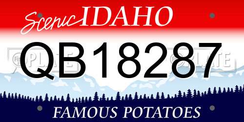 QB18287 Idaho License Plate