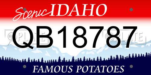 QB18787 Idaho License Plate