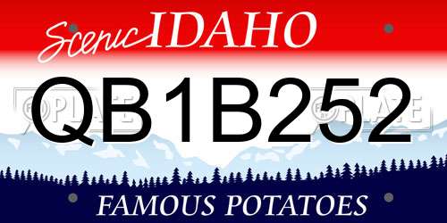 QB1B252 Idaho License Plate
