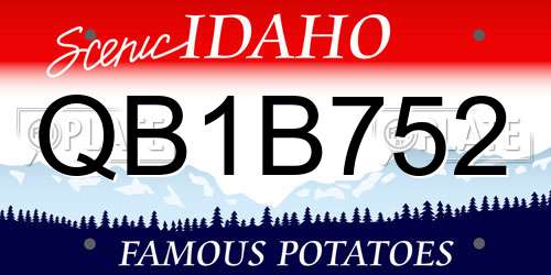 QB1B752 Idaho License Plate