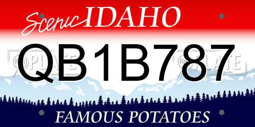 QB1B787 Idaho License Plate