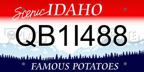 QB1I488 Idaho License Plate