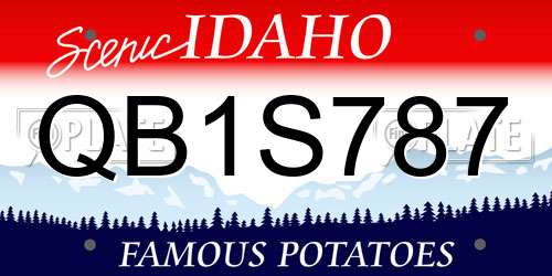 QB1S787 Idaho License Plate