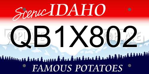 QB1X802 Idaho License Plate