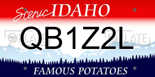 QB1Z2L Idaho License Plate
