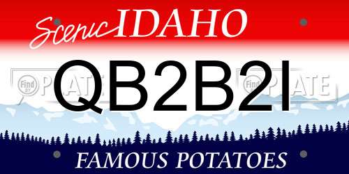 QB2B2I Idaho License Plate