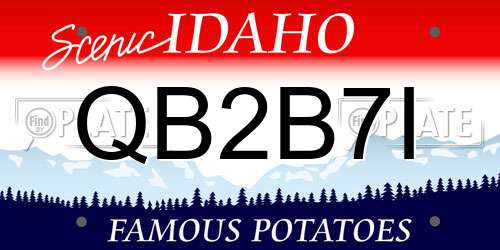 QB2B7I Idaho License Plate