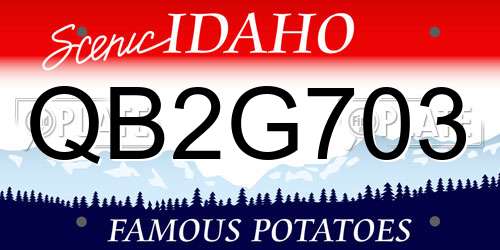QB2G703 Idaho License Plate