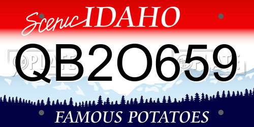 QB2O659 Idaho License Plate