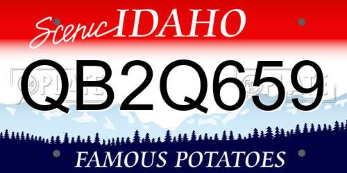 QB2Q659 Idaho License Plate