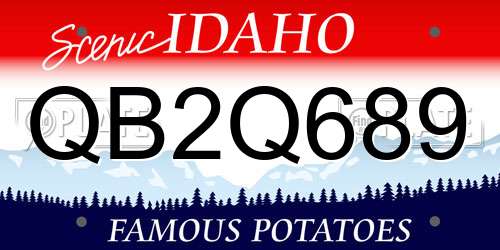 QB2Q689 Idaho License Plate