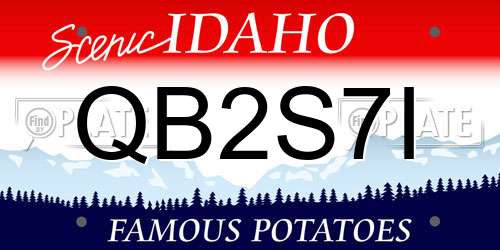 QB2S7I Idaho License Plate