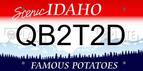 QB2T2D Idaho License Plate