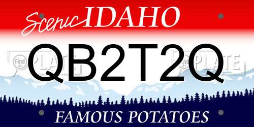 QB2T2Q Idaho License Plate
