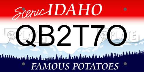 QB2T7O Idaho License Plate