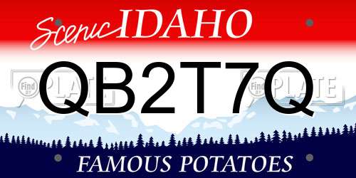 QB2T7Q Idaho License Plate