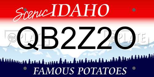 QB2Z2O Idaho License Plate