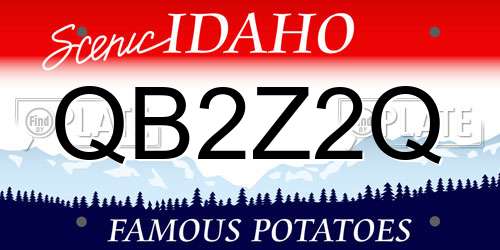 QB2Z2Q Idaho License Plate