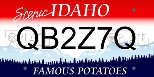QB2Z7Q Idaho License Plate