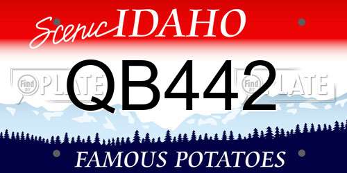 QB442 Idaho License Plate