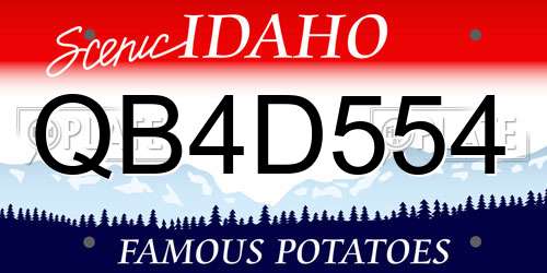 QB4D554 Idaho License Plate