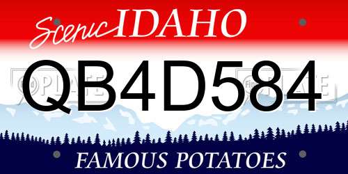QB4D584 Idaho License Plate
