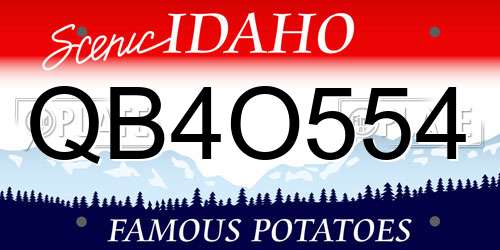 QB4O554 Idaho License Plate
