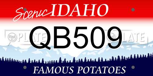 QB509 Idaho License Plate