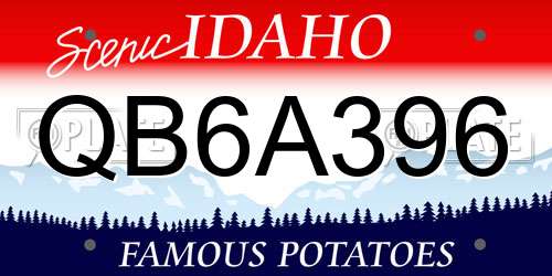 QB6A396 Idaho License Plate