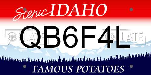 QB6F4L Idaho License Plate