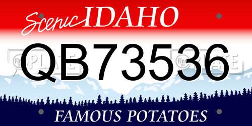 QB73536 Idaho License Plate