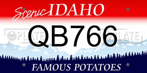 QB766 Idaho License Plate