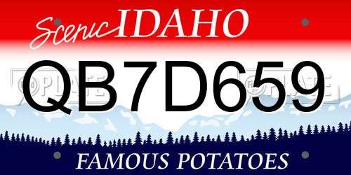 QB7D659 Idaho License Plate