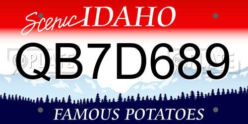 QB7D689 Idaho License Plate