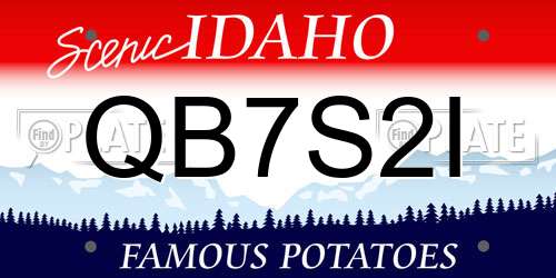 QB7S2I Idaho License Plate