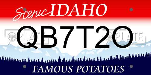 QB7T2O Idaho License Plate