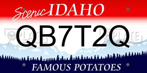 QB7T2Q Idaho License Plate