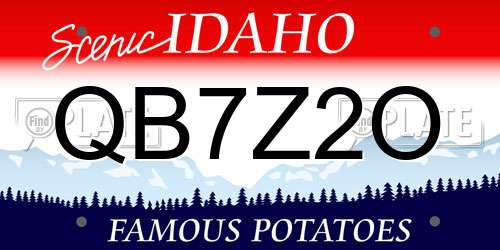 QB7Z2O Idaho License Plate