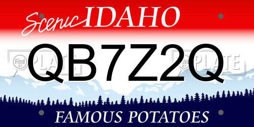 QB7Z2Q Idaho License Plate