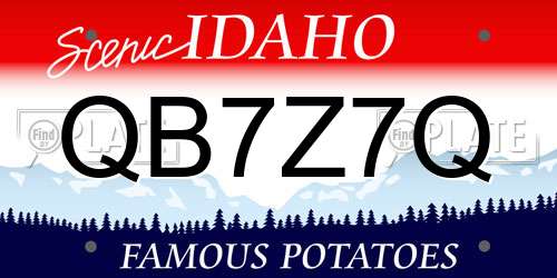 QB7Z7Q Idaho License Plate