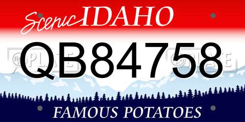 QB84758 Idaho License Plate