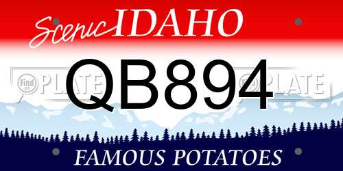 QB894 Idaho License Plate