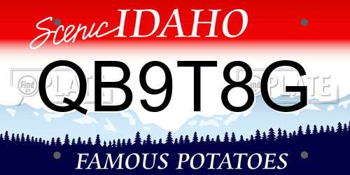 QB9T8G Idaho License Plate