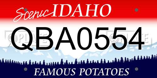 QBA0554 Idaho License Plate