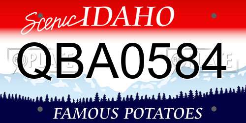 QBA0584 Idaho License Plate