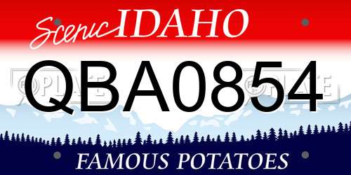 QBA0854 Idaho License Plate