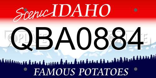 QBA0884 Idaho License Plate