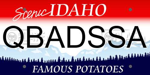 QBADSSA Idaho License Plate