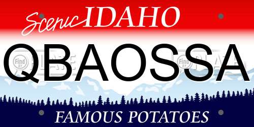 QBAOSSA Idaho License Plate