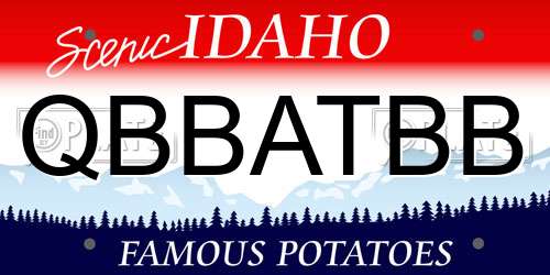 QBBATBB Idaho License Plate